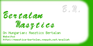 bertalan masztics business card